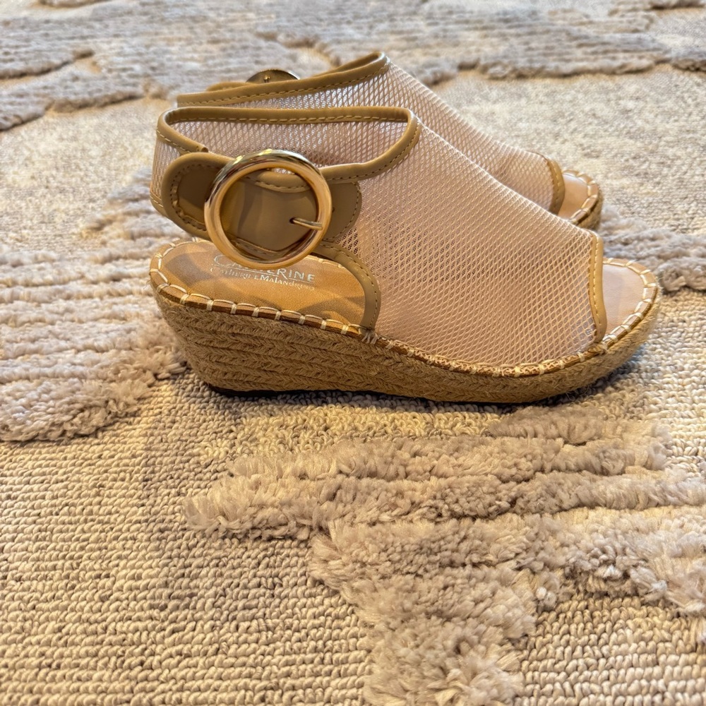 Catherine Malandrino Beige Wedge Sandals